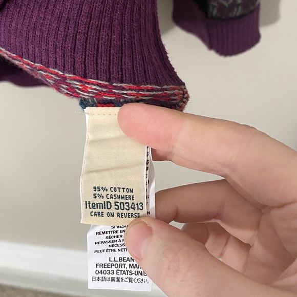 L.L. Bean Cotton/Cashmere Blend Fair-isle Knit Sweater - Picture 3 of 7